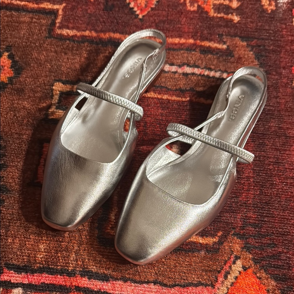 Vince Bernice Leather Slingback Flats